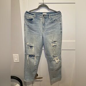 Studio Blue Light Blue Distressed Boyfriend Jeans